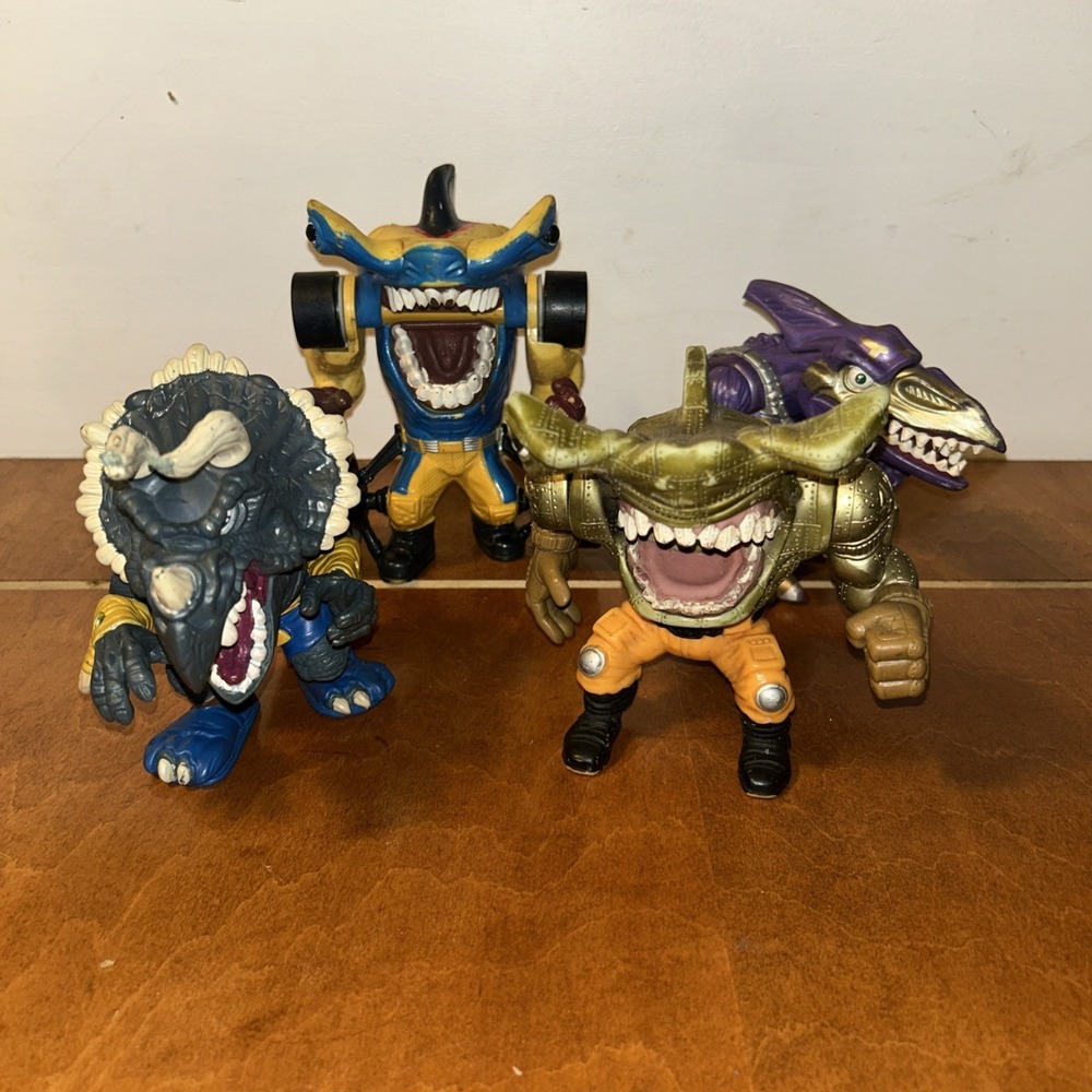Vintage 1990s Street Sharks Mattel Toy Figure Lot Dinosaurs E4